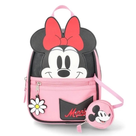 Minnie Mouse Pink Kids Backpack Mini Back Pack Book Bag W/ Coin Purse Disney - Picture 1 of 6